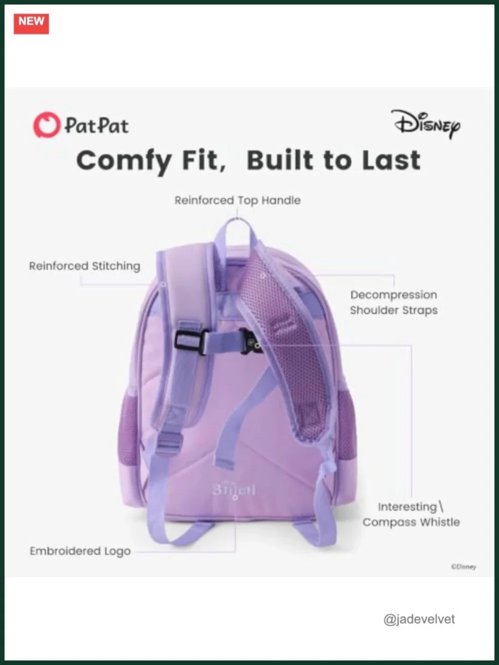 Kids Stitch Backpack, Water Resistant, Lightweight, for School Travel